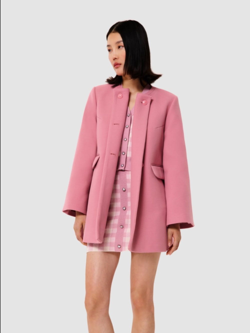 Zara Barbie Pink Lined Buttoned Frock Coat